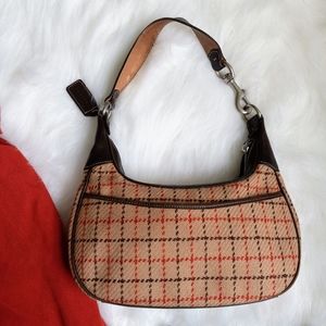 Vintage Coach Plaid Tweed Purse Bag